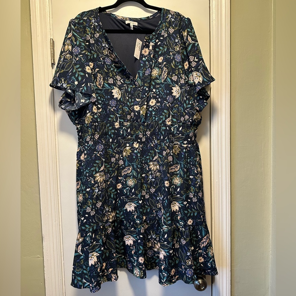 Maurices Midnight Blue Floral Dress